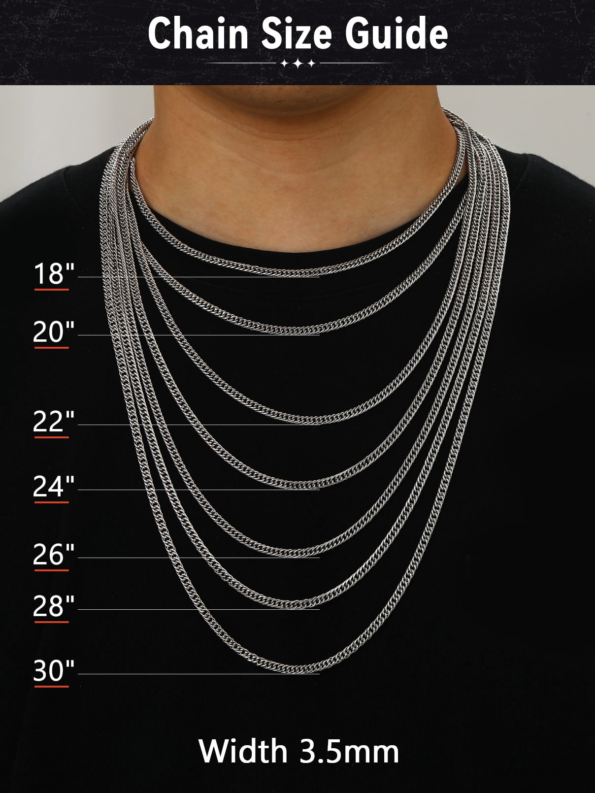 FaithHeart Miami Cuban Link Chain Necklace for Men Black Stainless Steel 3.5mm Curb Chains Mens Necklace Hip Hop Jewelry Gift for Husband Anniversary 22"