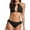 Black, variant on 2 Pieces Women's Bikini Swimsuits Side Tie Triangle Bottom Swimwear Low Waisted