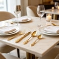 thumbnail image 5 of Vintage Silverware Set Embossed Dining Utensils Stainless Steel Carved Cutlery For Wedding Restaurant Home Gold 4 Pieces, 5 of 6