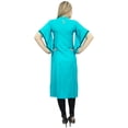 thumbnail image 7 of Bimba Women's Turquoise Straight Casual Kurti Designer Embroidered Kurta-16, 7 of 7