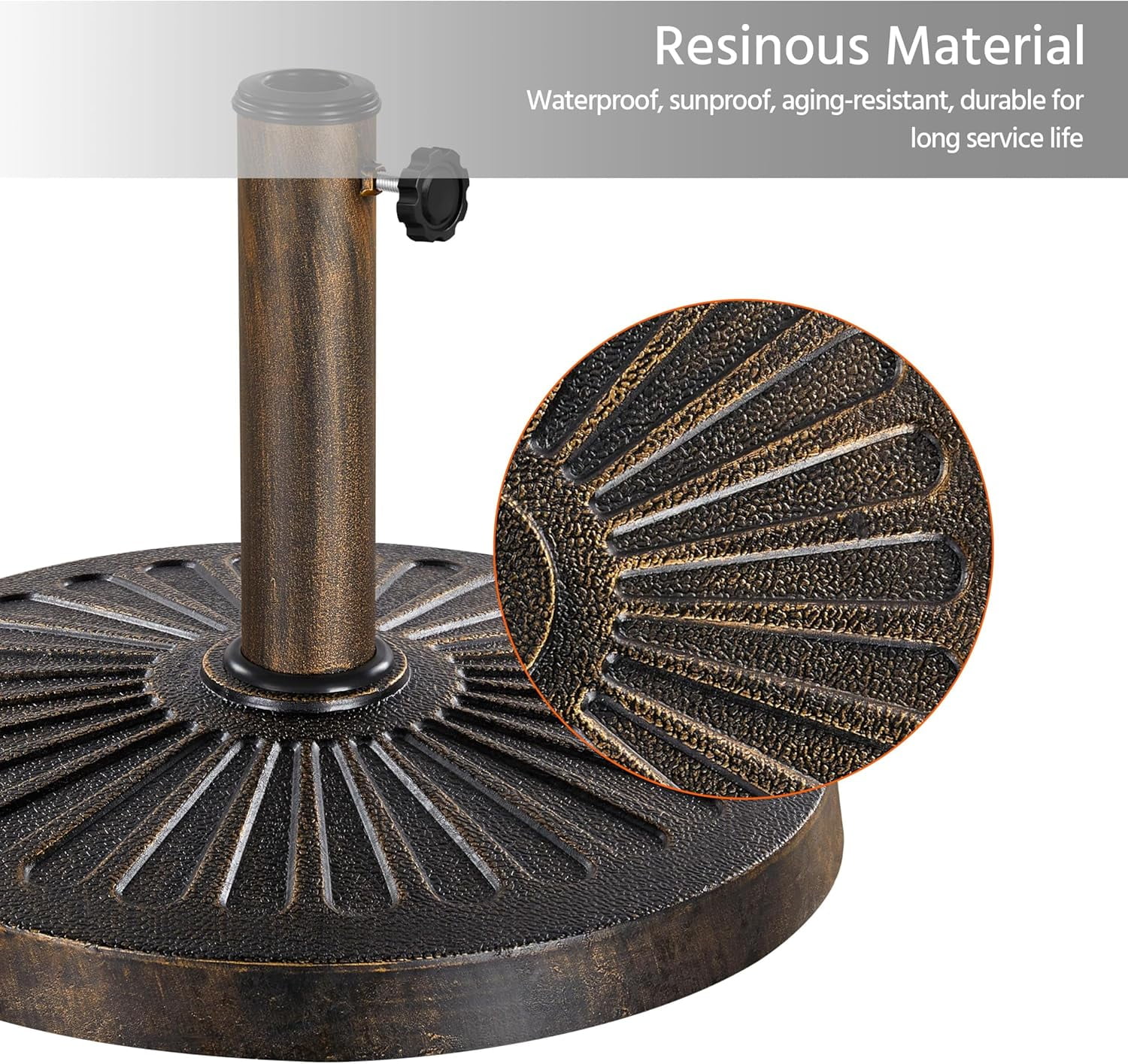 GMNIU 26.5lbs Umbrella Base Heavy Duty Market Umbrella Stand Round Outdoor Stand for Patio & Garden