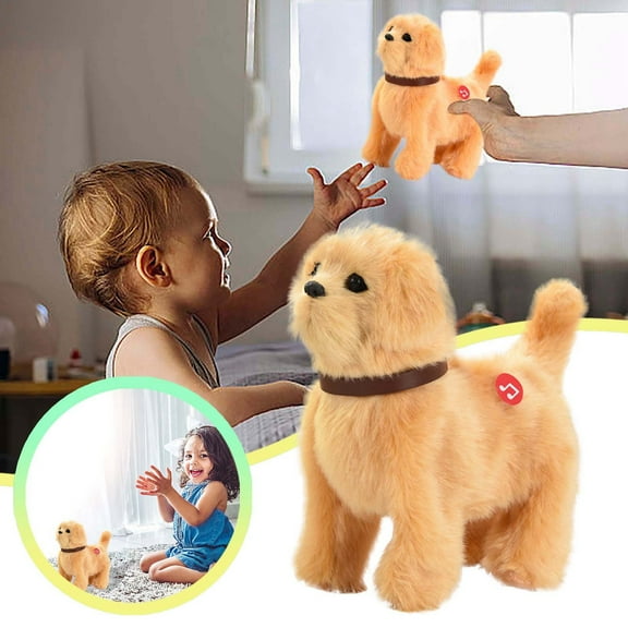 Hopping Dog Plush with Jumping Spotted Puppy Ears Nose Moving Educational Plush T-oy Interactive T-oy Electric Birthday Gift for Toddlers K-ids, D