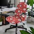 thumbnail image 2 of Renewold Ho Ho Ho Santa Claus Candy Red Office Chair Cover Universal Computer Chair Slipcover High Back Computer Chair Cover for Boss Rotating Chairs Washable Christmas Decor, L, 2 of 7
