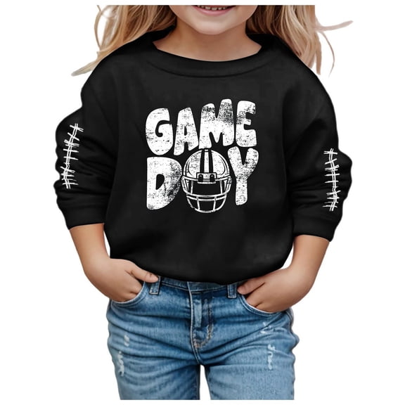LUOGENLI Cute Sweatshirts for Girls 10-12 Preppy Boy Girl Unisex Long Sleeve Soft Sweatshirt Graphic Kids Cute Round Neck Pullovers Top Clothes Girls Hoodies Size 10-12 Zip up Black Black 5-6 Years