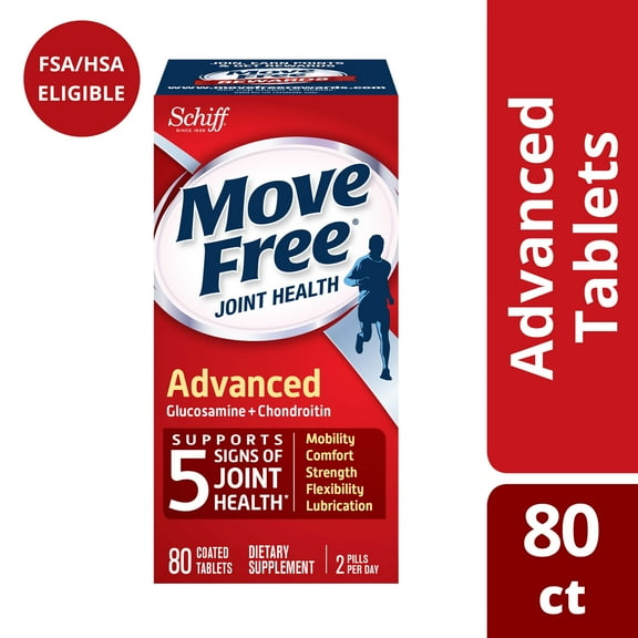 Move Free Advanced, 80 tablets - Joint Health Supplement with Glucosamine and Chondroitin