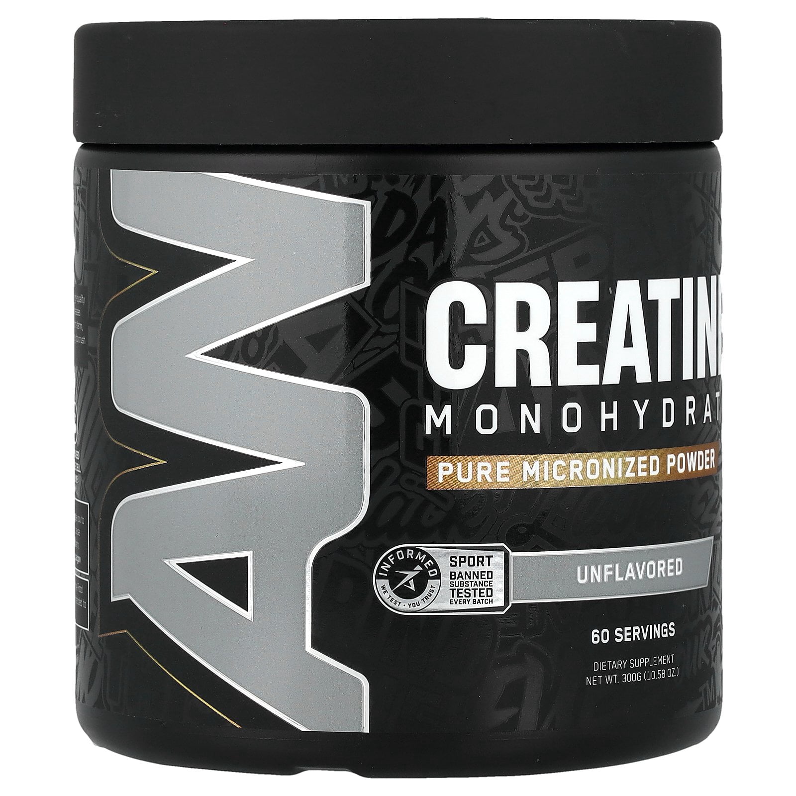 ABE Creatine Monohydrate - Micronized Unflavoured Powder - Increases High-Intensity Physical Performance (10.58 oz - 60 Servings) (Unflavoured)