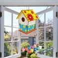 thumbnail image 2 of DOLITY 3x DIY Bird House Unpainted Build Paint Hanging Wooden Birdhouse Set, 2 of 5