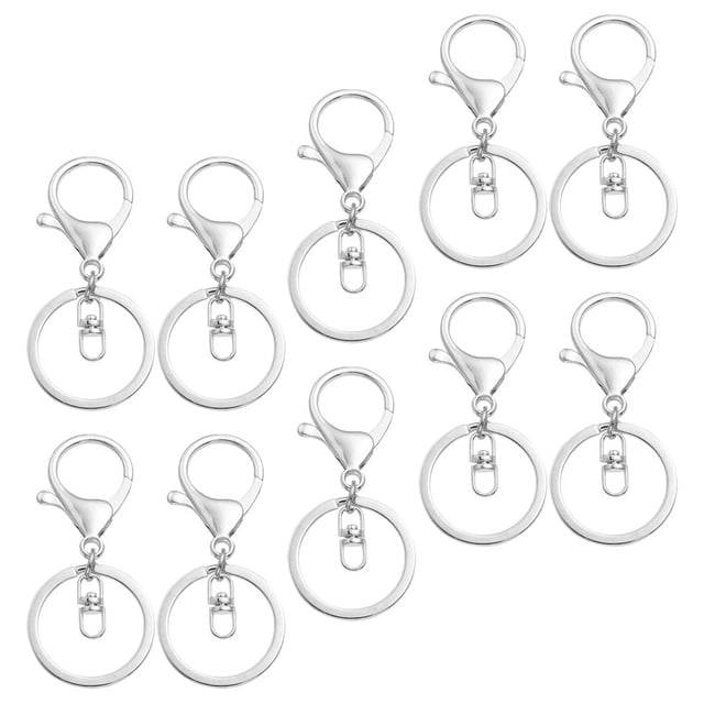 QUMIIRITY 10Ud Anillos Para Llaveros Metálicos Color Plata Resistentes Para Manualidades Y