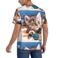 thumbnail image 5 of Haiem Hip Hop Hipster Baseball Jersey Button Down Shirts Sports Uniforms Men Women Jersey(Playful Cat,3X-Large), 5 of 9