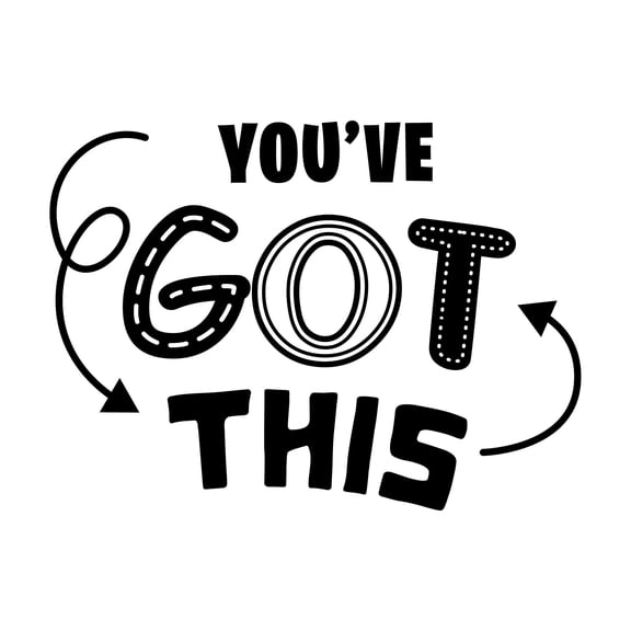 You've Got This Motivational Education Classroom Wall Decal Wall Art Sticker Designs Vinyl Stickers For Home House Walls Rooms Windows Bedroom Decoration Size (12x12 inch)