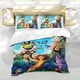 thumbnail image 5 of Los Croods Conjunto de sábanas temático, trío de piezas, cómodo y amigable con la piel, diseño único, regalo de decoración para el hogar para familiares, amigos y fans,173cm *218cm, 5 of 6