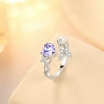 thumbnail image 2 of Beautlace Heart Birthstone Halo Ring,Butterfly 925 Sterling Silver Adjustable Birthstone Open Band Rings Birthday Christmas Valentines Jewelry Gifts for Women Mom-June, 2 of 11