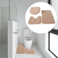 thumbnail image 6 of Fiocias 3Pcs Bath Rugs Set Toilet Lid Cover U Shape Rug Bath Mat Soft Floor Mat Washable Light Brown, 6 of 9