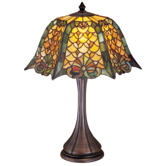 21"H Duffner & Kimberly Shell & Diamond Table Lamp