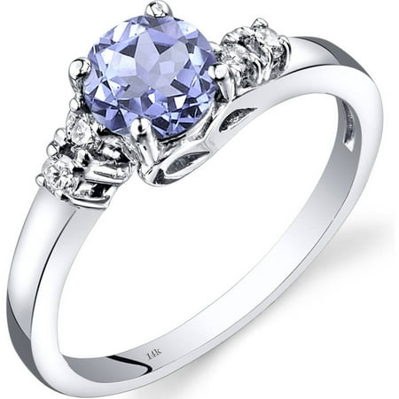 Oravo 0.75 Carat T.G.W. Tanzanite and Diamond Accent 14kt White Gold Ring