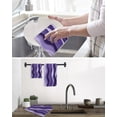 thumbnail image 5 of Purple Ombre Kitchen Dish Towels for Drying Dishes Set of 2, Abstract Art Moire Ocean Waves Waffle Weave Microfiber Hand Tea Bathroom Towels Quick Dry & Absorbent Towel 15.7x23.6, 5 of 7