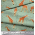 thumbnail image 2 of Soimoi Green Cotton Voile Fabric Giraffe Forest Print Fabric by Yard 42 Inch Wide, 2 of 3