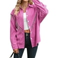 thumbnail image 2 of Hibeli Women Lapel Collar Button Down Rhinestone Fringed Long Sleeve Blouse Tops, 2 of 5