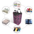 thumbnail image 3 of DouZhe 50L Rectangular Laundry Basket, Rose Red Leopard Prints Waterproof Foldable Laundry Hamper with Aluminum Handles, 3 of 6