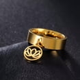thumbnail image 4 of Lotus Flower Small Pendant Rings for Women Stainless Steel Yoga Buddha Ring, 4 of 9