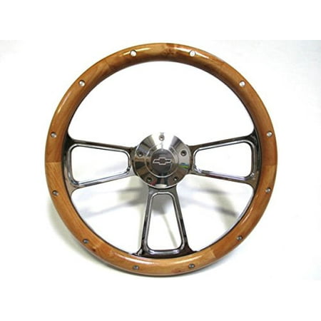 1968 Chevy Corvette - Chevy Corvette 1968 -1982 Wood & Chrome Steering Wheel & Adapter SHIPS FREE!
