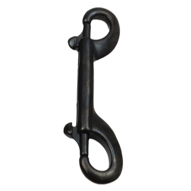 Cierre de gancho a presión de doble extremo de metal resistente para BCD, cierre de acero inoxidable para perros 90 mm Negro