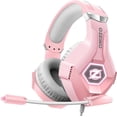 thumbnail image 2 of Ozeino [2024 nuevo] Auriculares para juegos para PS4, PS5, PC, controlador Xbox One, auriculares supraaurales con cancelación de ruido con micrófono, luz LED, sonido envolvente de graves, orejeras con, 2 of 4