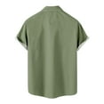 thumbnail image 4 of DPTALR Hommes Décontracté Uni Boutons Plage avec Poche Col Rabattu Chemise Blouse à Manches Courtes, 4 of 4