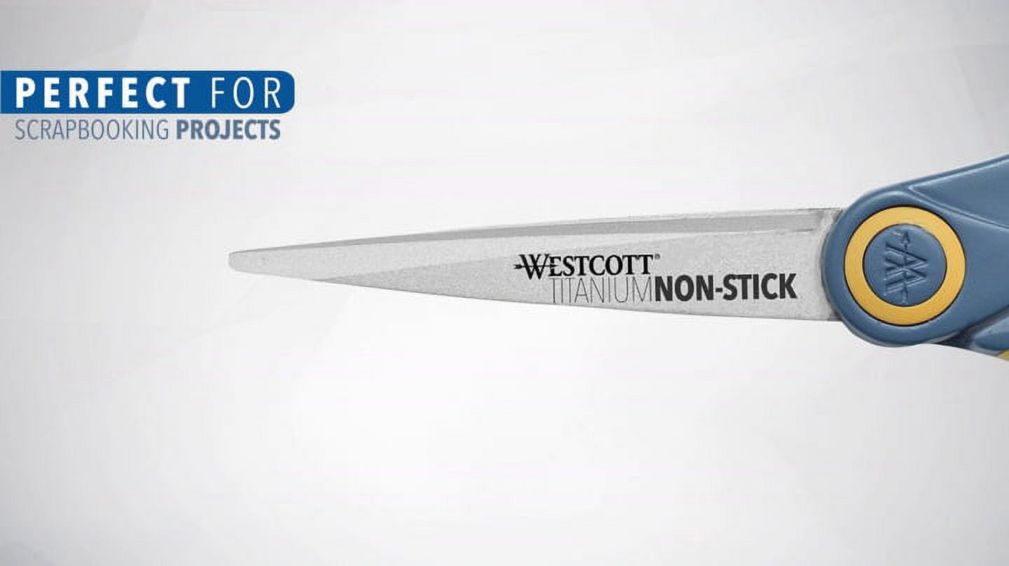 westcott titanium bonded non stick scissors, 7" straight