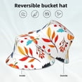 thumbnail image 5 of Naloa Autumn Pumpkins Fall Leaves Reflective Double-Sided Bucket Hat, Sun Hat, Soft and Breathable for Gardening, Beaching, Camping, Hiking, Fishing, 5 of 9