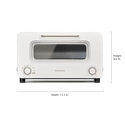 BALMUDA The Toaster Pro | Steam Oven Toaster | Compact 14.1″W × 12.6″D × 8.2″H | 6 Modes: Shokupan, Golden Toast, Pizza, Croissant, Oven, Salamander Grill | (Baking Tray Sold Separately) | Off-white