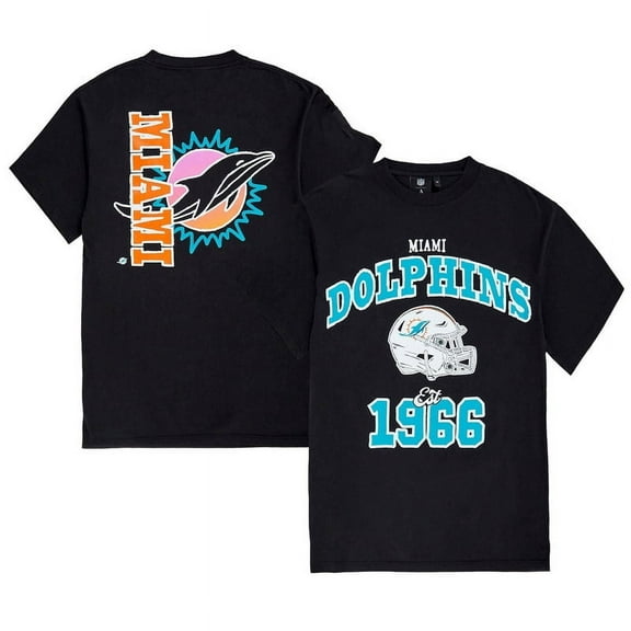 Unisex Black Miami Football T-Shirt, Vintage Dolphins Shirt