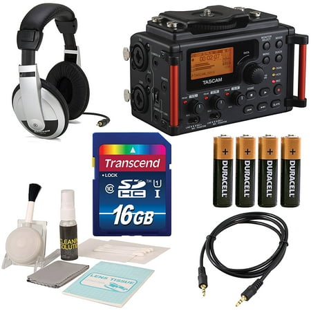 Tascam DR-60DmkII 4-Channel Portable Recorder for DSLR with Deluxe Accessory Bundle and Cleaning (Best Portable Audio Recorder For Dslr)