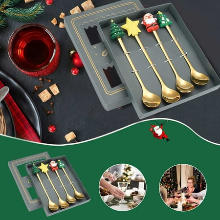 

Christmas Spoon Set Christmas Fork And Spoon Set 4 Pcs Christmas Man Stainless Steel Forks And Spoons Set With Gift Box