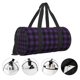 thumbnail image 3 of Fotbe Purple Black Plaid Bolsa Deportiva de Lona Plegable con Estampado, Bolsa de Gimnasio con Bolsillo Seco/Húmedo, Bolsa de Viaje Ultraligera de Gran Capacidad, 3 of 6