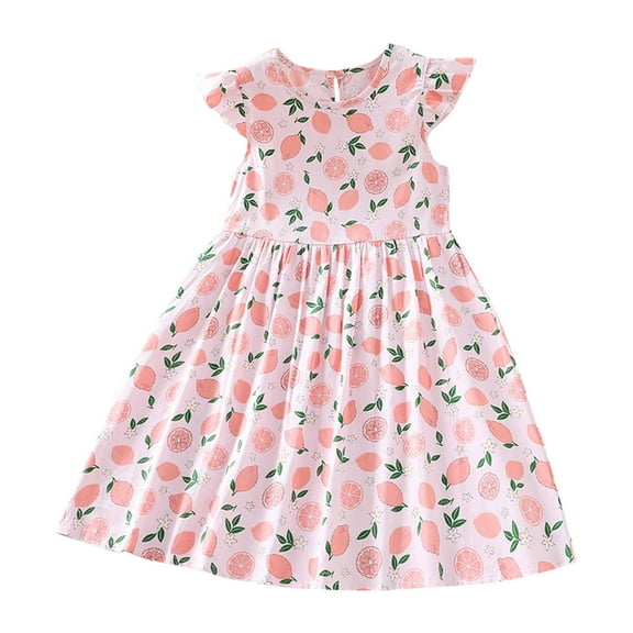 Favoffer Summer Baby Girls Printed Sleeveless Dress,Toddler Graphic Print Sundress, Perfect for Playdates, Birthday, Beach, Casual Daily Wear, Multicolor Clothing 3Y-9Y