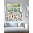 thumbnail image 4 of Sheer Curtains 54 Inch Length 2 Panels Set for Kitchen, Spring Flower Semi Sheer Curtains for Windows, Abstract Gradient Blue Purple Red Green Voile Window Treatments Rod Pocket Curtain, 4 of 7
