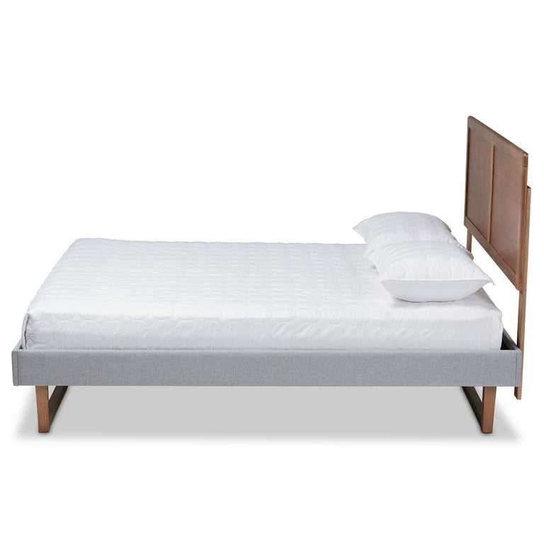 Baxton Studio Eloise Rustic Modern Light Grey Fabric Upholstered and Ash Walnut Brown Finished Wood Queen Size Platform Bed Baxton Studio Eloise Rustic Modern Light Grey Fabric Upholstered and Ash Walnut Brown Finished Wood Queen Size Platform Bed