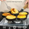 thumbnail image 6 of Cast Iron 5-Cup Egg Divider Skillet, Nonstick Divided Frying Pan with Wooden Handle, Breakfast Skillet Omelet Pan for Round Eggs, 6 of 11
