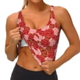thumbnail image 3 of Honeii Rose Flowers patten Workout Crop Tank Top for Women Yoga Tank Tops Athletic Sports Shirts Exercise Undershirts,Sports Bra,Sports vest-Large, 3 of 8