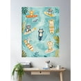 thumbnail image 2 of Jungle Animals Surfing In Playful Ocean Poster Wall Art, Modern Wall Decor For Living Room Bedroom, 16x24 UNFRAMED, 2 of 3