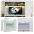 thumbnail image 3 of Full Size Loft Bed with Drawers, Shelves & LED Lights, White Space-Saving Storage Bed, Built-in Wardrobe & Remote Control Lighting, for Teens/Adults, 3 of 12