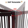 thumbnail image 2 of Indoor Dog Gate, Wooden Freestanding Pet Gate, Foldable Dog Gates for Doorways, No Drilling for The House, Doorways, Hallways,or Stairs, 30" Height 4 Panels Set of Support Feet Included (Espresso), 2 of 7