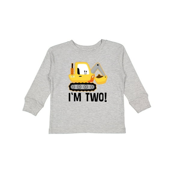 Inktastic 2nd Birthday Construction Truck Boy Boys Long Sleeve Toddler T-Shirt