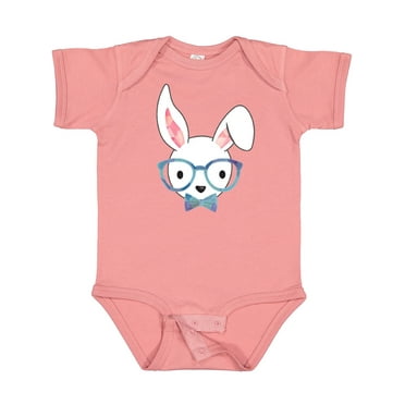 Inktastic Cute Hipster Bunny Blue Boys or Girls Baby Bodysuit