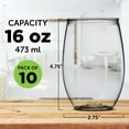 thumbnail image 5 of Plastic Stemless Wine Glasses 16 oz. Set of 10, Bulk Pack - BPA Free, Great for Outdoor Lounges, Poolside, Parties and Other Events - Clear, 5 of 5