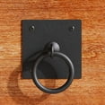 thumbnail image 3 of Renovators Supply Cabinet Pulls 2.26" Black Wrought Iron Ring Drawer Pulls w/Screws Pack of 6, 3 of 4