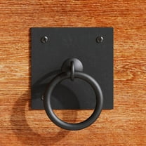 Renovators Supply Cabinet Pulls 2.26" Black Wrought Iron Ring Drawer Pulls w/Screws