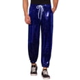 thumbnail image 1 of Pantalones de drawstring con lentejuelas INSPIRE CHIC para hombres, con cintura elástica, ropa de noche, jogger brillante 28 azul, 1 of 5