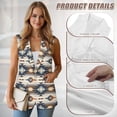 thumbnail image 6 of Uorisanigo Blue Western Aztec Womens Vest with Pockets Sleeveless Womens Waistcoat Vest Lightweight Button Down Vests Blazer Fashion Size XL, 6 of 7